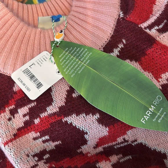 Farm Rio Red Sweater Dress Sz L - Picture 4 of 4